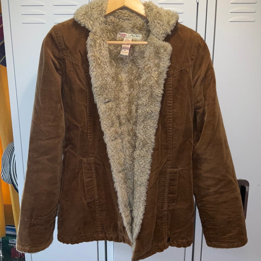 fluffy brown jacket